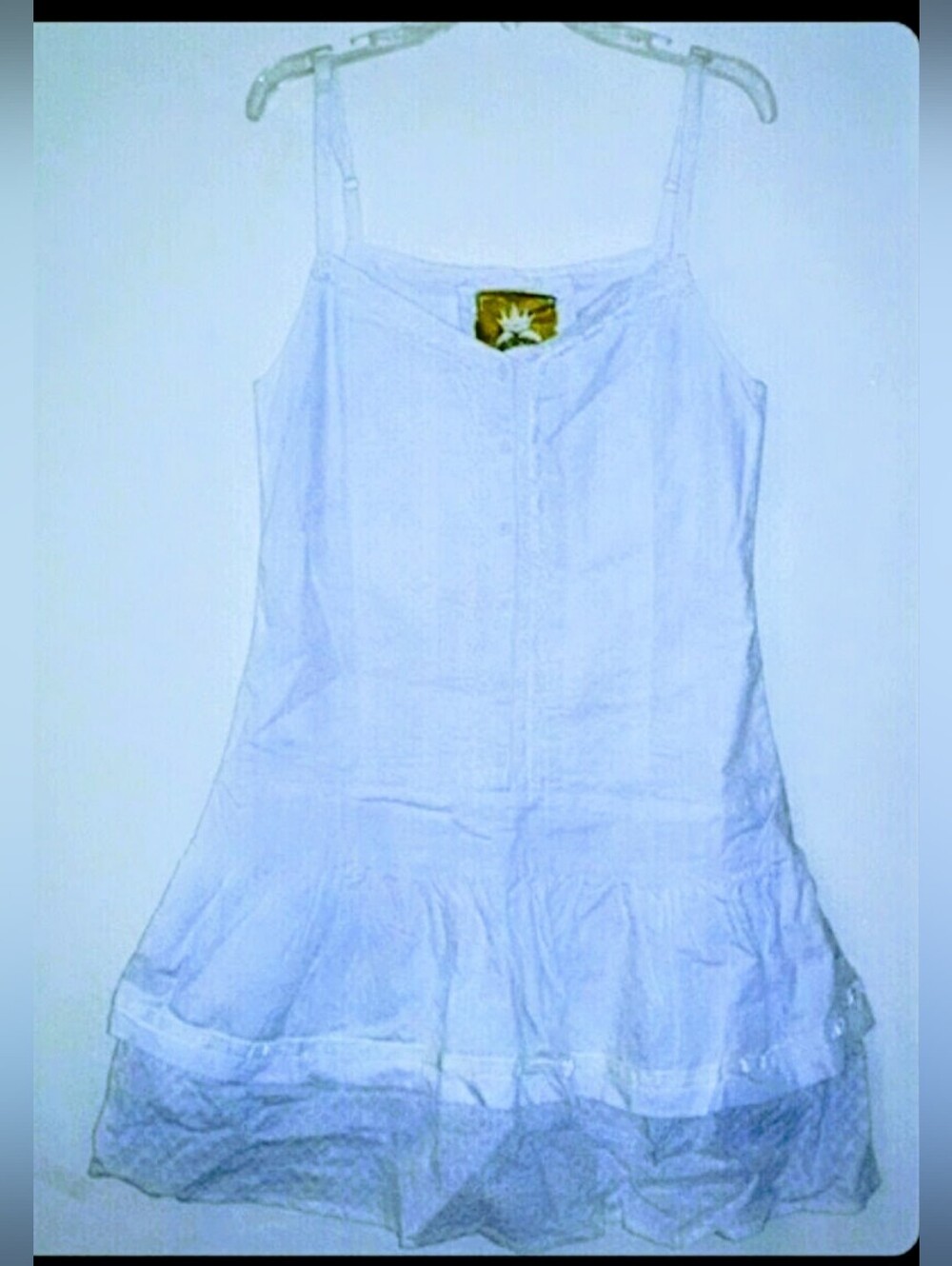 Vintage White cotton adjustable strap summer fun dress